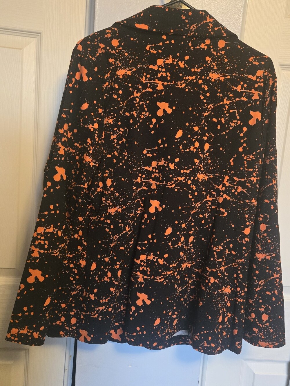 Black Blazer with Orange Paint-Splash Print - Picture 6 of 8